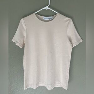 Croft & Barrow Ivory Cream Crewneck Short Sleeve T-Shirt